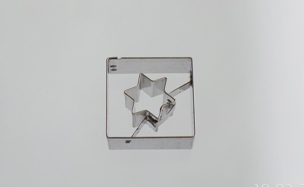 Keksausstecher Quadrat mit Stern (Oberteil) 37x37mm